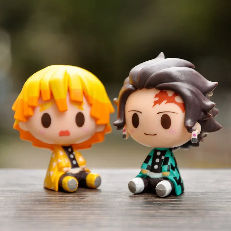 Lot de 4 Mini Figurines Demon Slayer – Tanjiro, Zenitsu, Inosuke & Nezuko