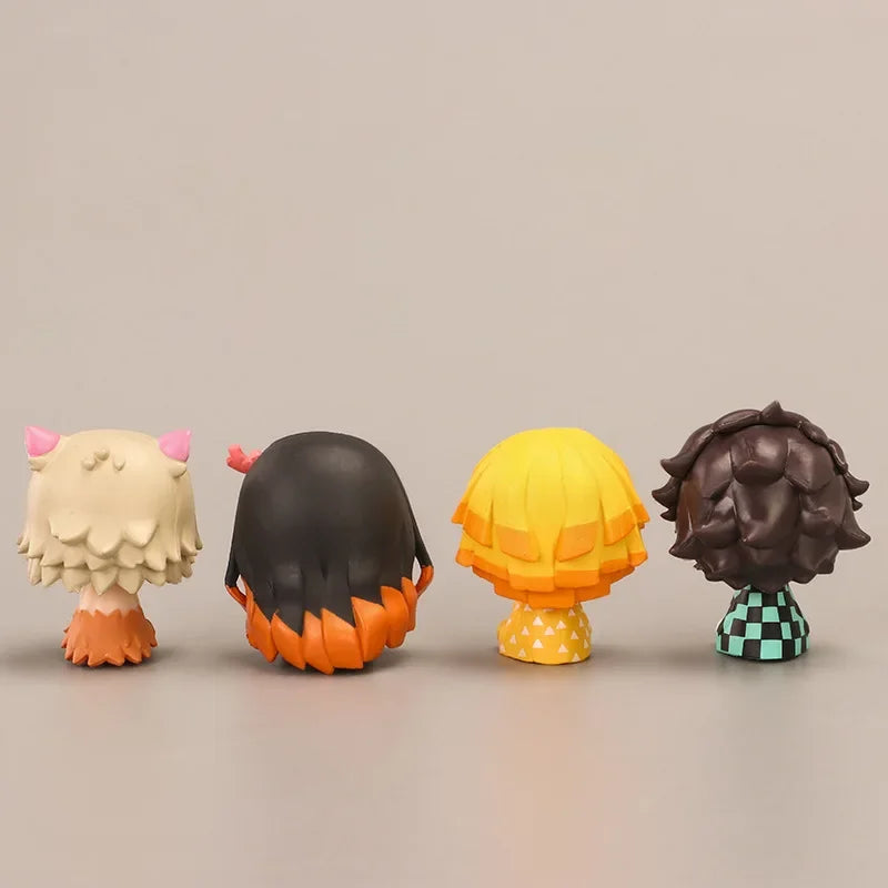Lot de 4 Mini Figurines Demon Slayer – Tanjiro, Zenitsu, Inosuke & Nezuko