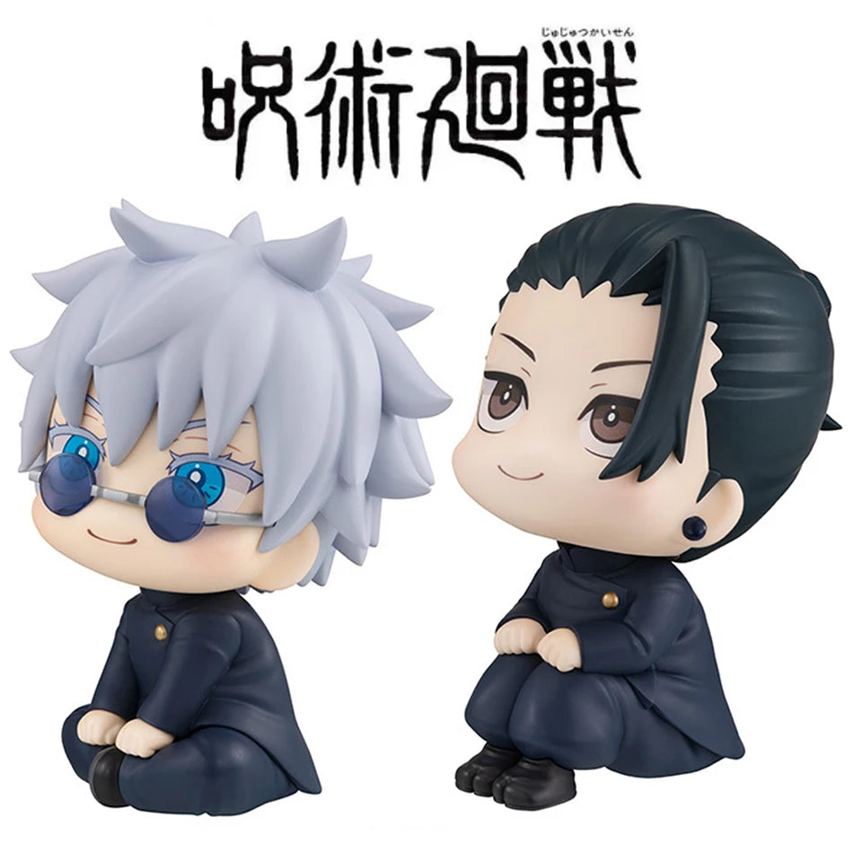 figurines chibi gojo satoru et geto suguru jujutsu kaisen assis 11 cm